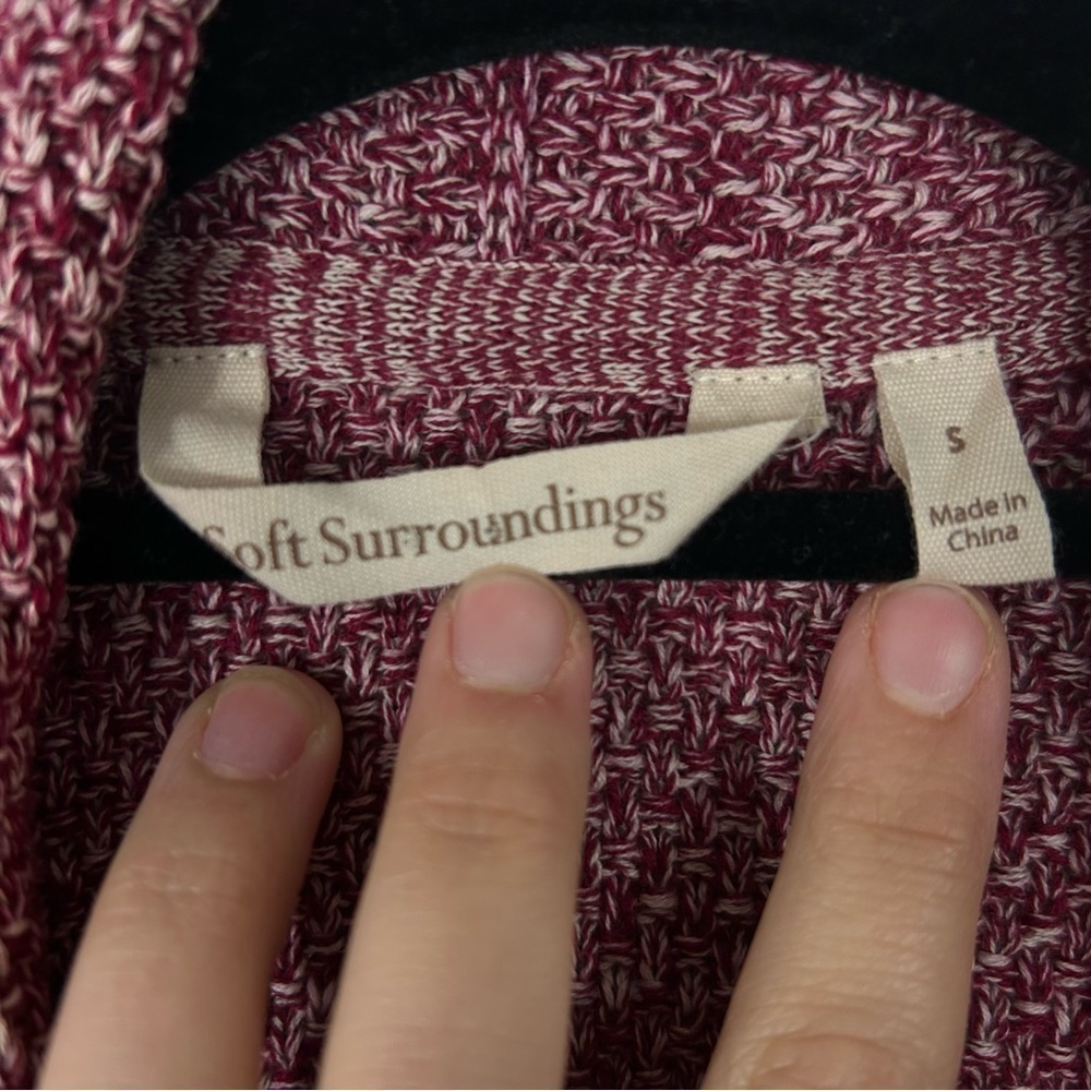 Soft Surroundings 100% Cotton Striped Maximalist Indie Knit Open Front Cardigan - Picture 2 of 12